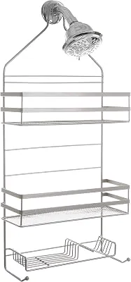 BINO 'Lafayette' Rust-Resistant Shower Caddy - Satin Silver - Bathroom Shower Caddy Over The Shower Head Shower Rack Shower Organizer Hanging Shower Caddy Shampoo Holder for Shower