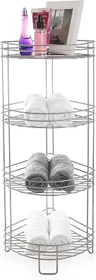 BINO 'Monaco' Rust-Resistant 4-Tier Corner Spa Tower, Nickel