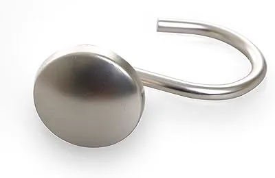 BINO | Shower Curtain Hooks - Brushed Nickel - Set of 12 | Hooks Shower Curtain | Shower Curtain Rings Hooks | Rust Proof Shower Curtain Hooks | Bathroom Shower Hooks For Curtain | Bathroom Essentials