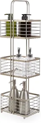 BINO 'Madison' 3-Tier Spa Tower, Large Rectangle, Nickel