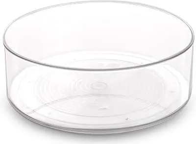 BINO Lazy Susan Turntable Spice Organizer Bin, Clear and Transparent Plastic Rotating Tray for Kitchen Pantry, Cabinet, and Countertops