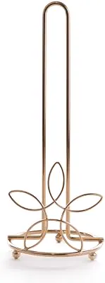 BINO 'Lily' Kitchen Paper Towel Holder, Gold - Free Standing Decorative Easy Tear Kitchen Paper Towel Roll Dispenser