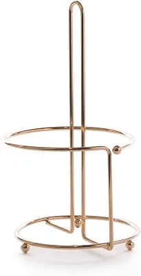 BINO 'Apollo' Paper Towel Holder, Rose Gold - Free Standing Decorative Easy Tear Kitchen Paper Towel Roll Dispenser