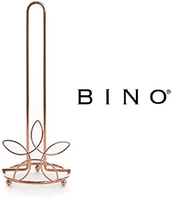 BINO 'Lily' Kitchen Paper Towel Holder, Rose Gold - Free Standing Decorative Easy Tear Kitchen Paper Towel Roll Dispenser