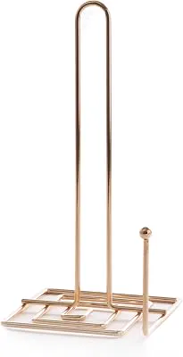 BINO 'Metro' Paper Towel Holder, Gold - Free Standing Decorative Easy Tear Kitchen Paper Towel Roll Dispenser