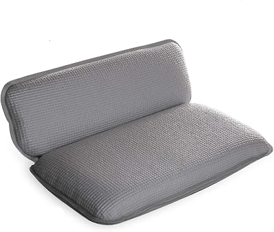 BINO | Non-Slip Cushioned Bath Pillow with Suction Cups, Silver | Spa Pillow Bath Pillows for Tub | Neck and Back Support | Bathtub Pillows | Tub Rest Accessories