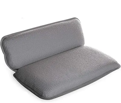 BINO | Non-Slip Cushioned Bath Pillow with Suction Cups, Silver | Spa Pillow Bath Pillows for Tub | Neck and Back Support | Bathtub Pillows | Tub Rest Accessories