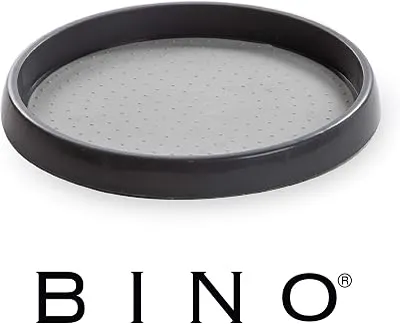 BINO 9-Inch Lazy Susan Turntable Spice Organizer, Grey - Plastic Rotating Lazy Susan Organizer Tray for Kitchen Pantry, Refrigerator, Freezer, Cabinet, and Countertops