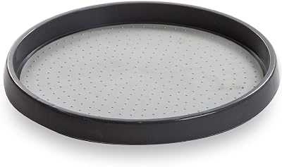 BINO 12-Inch Lazy Susan Turntable Spice Organizer, Grey - Plastic Rotating Lazy Susan Organizer Tray for Kitchen Pantry, Refrigerator, Freezer, Cabinet, and Countertops