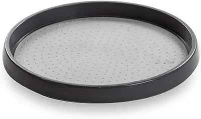 BINO 12-Inch Lazy Susan Turntable Spice Organizer, Grey - Plastic Rotating Lazy Susan Organizer Tray for Kitchen Pantry, Refrigerator, Freezer, Cabinet, and Countertops