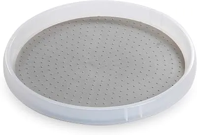 BINO 12-Inch Lazy Susan Turntable Spice Organizer, Frosted - Plastic Rotating Lazy Susan Organizer Tray for Kitchen Pantry, Refrigerator, Freezer, Cabinet, and Countertops
