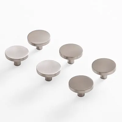 BINO 6-Pack Cabinet Knobs - 1.22" Diameter (31mm), Brushed Nickel - Dresser Knobs for Dresser Drawer Knobs and Pulls Knobs and Pulls Handles