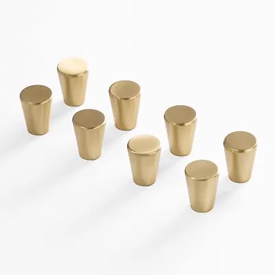 BINO 8-Pack Cabinet Knobs - .75" Diameter (19mm), Brass - Dresser Knobs for Dresser Drawer Knobs and Pulls Knobs and Pulls Handles