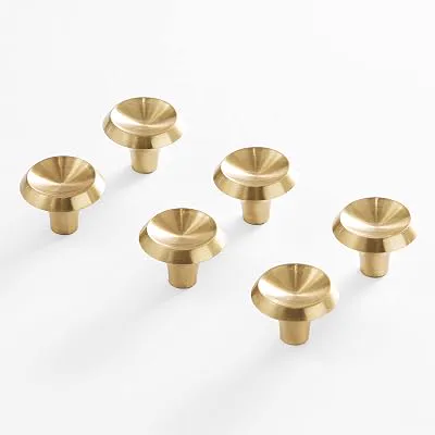 BINO 6-Pack Cabinet Knobs - 1.33" Diameter (34mm), Brass - Dresser Knobs for Dresser Drawer Knobs and Pulls Knobs and Pulls Handles