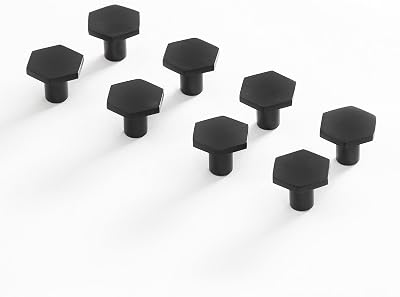 BINO 8-Pack Cabinet Knobs - 1" Diameter (25mm), Matte Black - Dresser Knobs for Dresser Drawer Knobs and Pulls Knobs and Pulls Handles