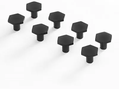 BINO 8-Pack Cabinet Knobs - 1" Diameter (25mm), Matte Black - Dresser Knobs for Dresser Drawer Knobs and Pulls Knobs and Pulls Handles