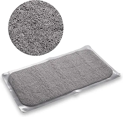 BINO | Loofah Non-Slip Bath Mat for Tub - Light Grey | Spa-Inspired Comfort, Quick-Drying, Secure Suction Cups | Exfoliating Shower Mat for a Luxurious and Safe Bathing Experience