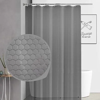 BINO Shower Curtain Liner, Grey - 70"x 72"- PEVA 8G Shower Curtains for Bathroom Clear Shower Liner