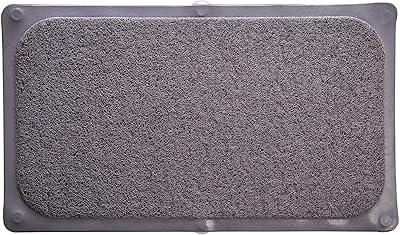 BINO | Loofah Non-Slip Bath Mat for Tub - Grey | Spa-Inspired Comfort, Quick-Drying, Secure Suction Cups | Exfoliating Shower Mat for a Luxurious and Safe Bathing Experience