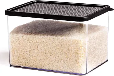BINO Airtight Food Storage Containers with Lids, 3.6 Qt/3.84 Liter, Black - Airtight Container Kitchen Storage Containers for Pantry Containers for Organizing Airtight Storage Containers