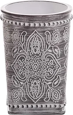 BINO Kitchen Utensil Holder for Countertop, Grey Wildflower - Utensil Caddy countertop utensil holder Utensil Crocks for kitchen Cooking Utensil Holder Kitchen Utensils Holder Spatula Holder