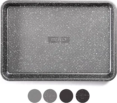 BINO Bakeware Nonstick Cookie Sheet Baking Tray, 10 x 15 Inch - Speckled Gunmetal | Premium Quality Textured Baking Sheet with Even-Flow Technology | Dishwasher Safe | Non-Toxic
