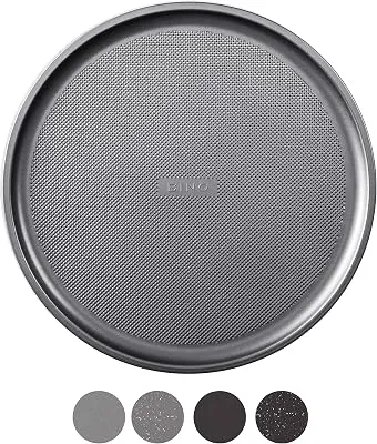 BINO Bakeware Nonstick Pizza Tray, 15 Inch - Gunmetal | Premium Quality Textured Baking Sheet with Even-Flow Technology | Dishwasher Safe | Non-Toxic