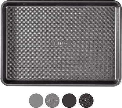 BINO Bakeware Nonstick Cookie Sheet Baking Tray, 13 x 18 Inch - Gunmetal | Premium Quality Textured Baking Sheet with Even-Flow Technology | Dishwasher Safe | Non-Toxic