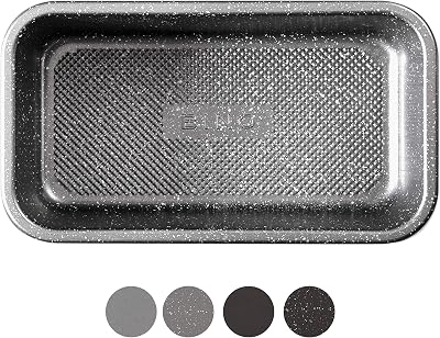 BINO Bakeware Nonstick Baking Pan, 9 x 5 Inch - Speckled Gunmetal | Premium Quality Textured Cake Pan with Even-Flow Technology | Dishwasher Safe | Non-Toxic