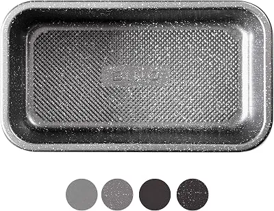 BINO Bakeware Nonstick Baking Pan, 9 x 5 Inch - Speckled Gunmetal | Premium Quality Textured Cake Pan with Even-Flow Technology | Dishwasher Safe | Non-Toxic