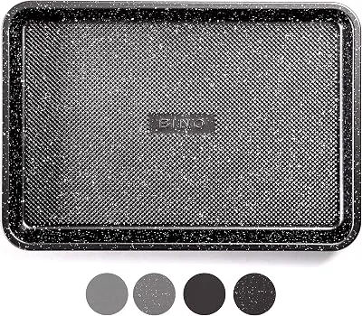 BINO Bakeware Nonstick Cookie Sheet Baking Tray, 9 x 13 Inch - Speckled Black | Premium Quality Textured Baking Sheet with Even-Flow Technology | Dishwasher Safe | Non-Toxic