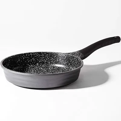BINO Cookware Nonstick Frying Pan, 11 Inch - Matte Grey | THE WAVE COLLECTION | Premium Quality Nonstick Cast Aluminum Nonstick Pan Egg Pan Omelette Pan | Stay-Cool BAKELITE Handles | Non-Toxic