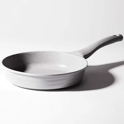 BINO Cookware Nonstick Frying Pan, 11 Inch - Matte Light Grey | THE WAVE COLLECTION | Premium Quality Nonstick Cast Aluminum Nonstick Pan Egg Pan Omelette Pan | Stay-Cool BAKELITE Handles | Non-Toxic